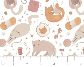 QUILT FABRIC CAT, 100% coton - Smitten Kitten de Camelot Fabrics