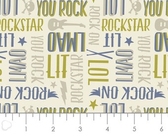 CAMELOT FABRICS, Guitare, music, Rock'n Roll, Rock On, Camelot Fabrics, 100% Cotton, quilt cotton, designer, Elizabeth Silver