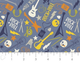 QUILT FABRICS, Guitare, music, 100% Cotton, quilt cotton, designer cotton - Rock On de Camelot Fabrics