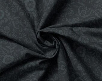 Fabric cotton, OPULENT DAMASK, Charcoal, 52240103, 02, Quilt Fabrics, 100% cotton, quilt cotton - Dark Romance of Camelot Fabrics