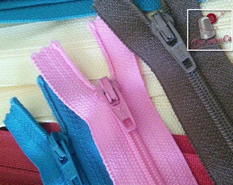 25 zippers YKK, SURPRISE, varied color, 18 cm - 65 cm, no 3, nylon, perfect for wallet, clothing, repair