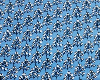 CLOTHWORKS, Flower white, blue, cotton quilt, cotton designer