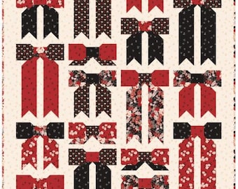 QUILT FABRIC Panel, 53.5"X65.5", 100% coton - Blooms and Bows de Camelot Fabrics