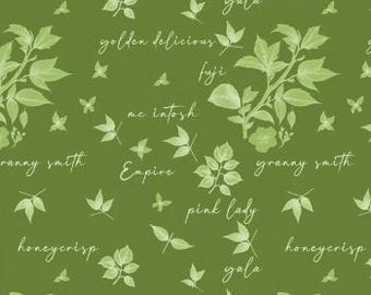 Fabric cotton, Apples Names, 21231107-02, QUILT FABRICS, 100% cotton, quilt cotton - Apple Orchard of Camelot Fabrics