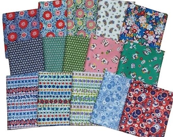 END of COLLECTION, Pack of 15, LIBERTY, 100% cotton, quality quilting, cotton designer Riley Bake Designs