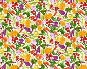 Fabric cotton, Vegetable, 258231001, 01, QUILT FABRICS, 100% cotton, quilt cotton - Eat Green of Camelot Fabrics