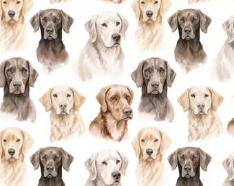 Camelot Fabrics LABRADORABLE RETRIEVERS, Paw and Whisker, 100% Cotton Quilt Fabric, 21250605-01