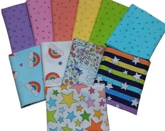Believe Rainbow Stars d'Andover Fabrics