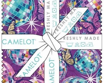 QUILT FABRICS, 42 squares 5 inchs, 100% cotton, quilt cotton - Disco Queen of Camelot Fabrics