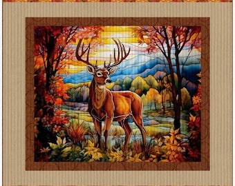 PDF, HORIZONTAL PANEL Quilt, 57'' X 70'', Tutoriel, Wanderer of the Woods Camelot Fabrics