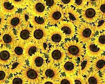 QUILT FABRIC Small World Mini Multi Sunflowers, 100% cotton - 8885 de Timeless Treasures
