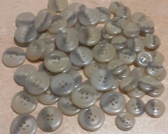 12 buttons, 15 mm and 21mm, Shade GRAY BEIGE, button 4 holes
