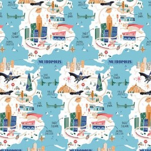 Batman, Metropolis Map, 23440109, Camelot Fabrics, 100% coton, coton courtepointe, coton designer