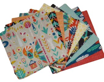 42 Squares 5 inchs, 42 Pre-Cut cotton - Bird of Paradise de Camelot Fabrics