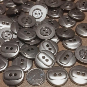 12 Buttons, 21mm, Metal button Silver, button 2 holes