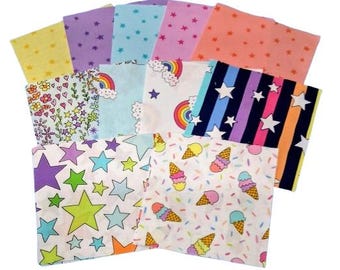 Rainbow Star Charm Pack Andover Fabrics 42 5-inch Cotton Fabric Squares