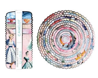 QUILT FABRICS, 40 stripes 2 1/2x44po, Jelly Rolls, 100% cotton, quilt cotton - En Vogue of Camelot Fabrics
