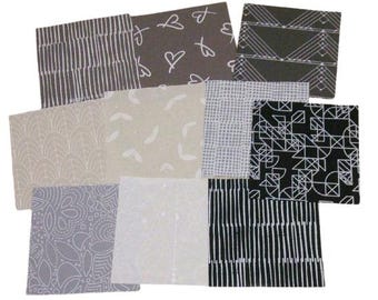 SALE, 42 squares 5 inchs, GRAY, BLACK, cotton quilt, cotton designer - Century d'Andover Fabrics