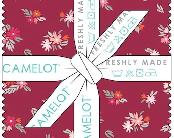 QUILT FABRICS, 42 squares 5 inchs, 100% cotton, quilt cotton - Blooming Hearts of Camelot Fabrics