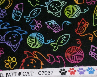 QUILT FABRIC Cat, C7037, 100% coton - Timeless Treasures