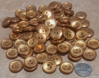 12 buttons GOLD, 16mm, button vintage, resin