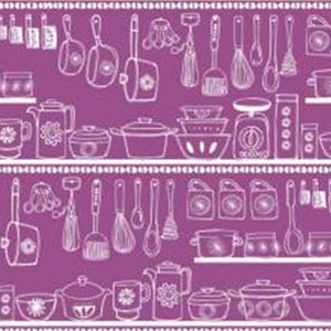 SALE, QUILT FABRICS Pantry, purple, 100% cotton, cotton quilt, cotton designer - Recipes de Camelot Fabrics
