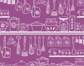 SALE, QUILT FABRICS Pantry, purple, 100% cotton, cotton quilt, cotton designer - Recipes de Camelot Fabrics