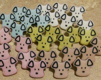 13mm, 30 buttons DOG, Puppy vintage, BF04