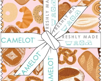 QUILT FABRICS, 42 squares 5 inchs, 100% cotton, quilt cotton - I Love Carbs of Camelot Fabrics