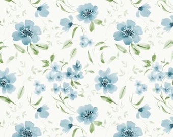 Fabric cotton, SWAY In THE WIND, 552440101, 02, Blue, Quilt Fabrics, 100% cotton, quilt cotton - Peace & Wildflowers of Camelot Fabrics