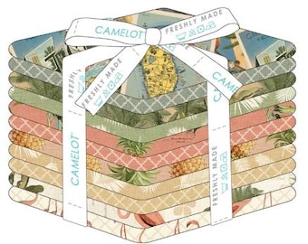 FATS QUARTERS, 11 Prints, PARADISE, 100% cotton, quilt cotton - Palm Paradise of Camelot Fabrics