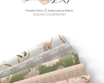 QUILT FABRICS, 42 squares 5 inchs, 100% cotton, quilt cotton - Bloom Tapestry of Camelot Fabrics