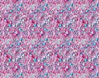 Cupcake Cotton Fabric Confetti Fun Camelot Fabrics 21250403, Sweet Treats Quilt Fabric, Cake Pearls Sprinkles