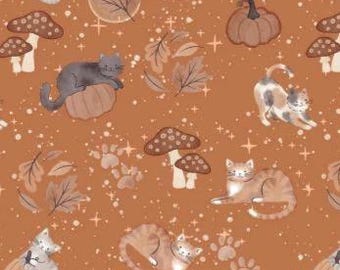 Fabric cotton, FOREST WITCH FAMILIARS, 66250205, 01, Quilt Fabrics, 100% cotton, quilt cotton - Pumpkin and Paws of Camelot Fabrics