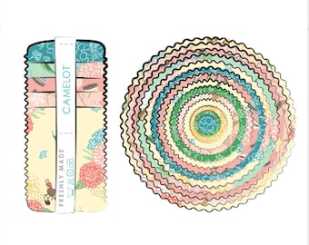 QUILT FABRICS, 40 stripes 2 1/2x44po, Jelly Rolls, Bee, Flower, 100% cotton, quilt cotton - Quilting Bees of Camelot Fabrics