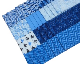 40 Jelly Rolls, 2 1/2" X 44", Pre-Cut cotton - Classic Blue of Camelot Fabrics