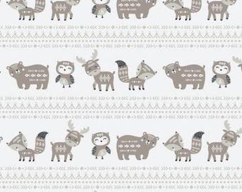 Fabric cotton, AZTEC WOODLAND STRIPE, Taupe, 89230207, 04, Quilt Fabrics, 100% cotton - Woodland Wonder of Camelot Fabrics