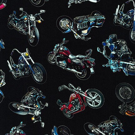 Harley davidson cotton fabric by the yard deals