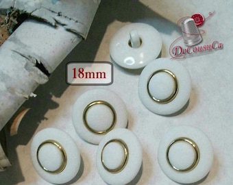 18mm, 6 or 30 buttons, White, gold, BM58
