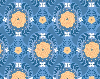Flowers, blue, Do what you love, 2241505, Camelot Fabrics, cotton, cotton quilt, cotton designer, (Reg 3.76-21.91)