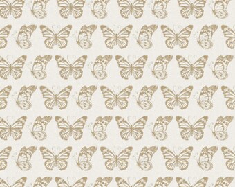 Fabric cotton, Butterflies, Tan, 66230105-03, QUILT FABRICS, 100% cotton, quilt cotton - Garden Seeds of Camelot Fabrics