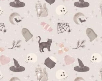 Fabric cotton, SOFT WITCH FAMILIARS, 66250204, 01, Quilt Fabrics, 100% cotton, quilt cotton - Pumpkin and Paws of Camelot Fabrics