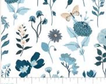Fabric cotton, Stems, White, 58230502-01, QUILT FABRICS, 100% cotton, quilt cotton - Midnight In Bloom of Camelot Fabrics