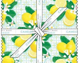 QUILT FABRICS, 42 squares 10 inchs, 100% cotton, quilt cotton - Lemon Drops of Camelot Fabrics