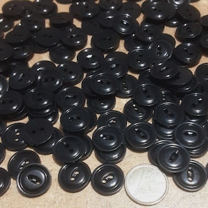 12 Buttons, 14mm, BLACK, 2 holes