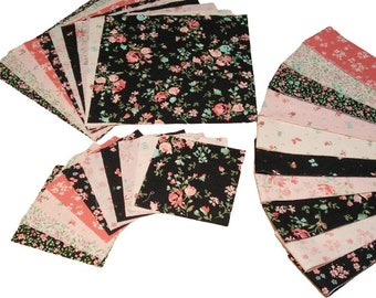 10-40 Pre-Cut cotton, beige, pink and black collection - The Notthingham de Camelot Fabrics