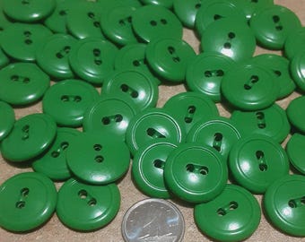 12 Buttons, 20mm, GREEN button, button 2 holes, button Vintage