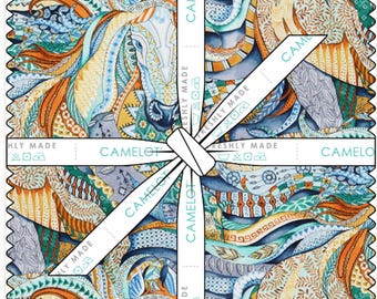 QUILT FABRICS, 42 squares 10 inchs, Boho, 100% cotton, quilt cotton - Rhapsody of Camelot Fabrics
