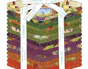 FATS QUARTERS, 17 Prints, Grapevines, 100% cotton, quilt cotton - Aged Vineyard of Camelot Fabrics