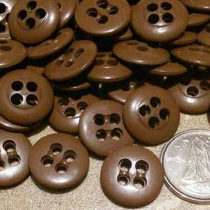 14mm, 100 buttons, LIGHT BROWN, vintage button